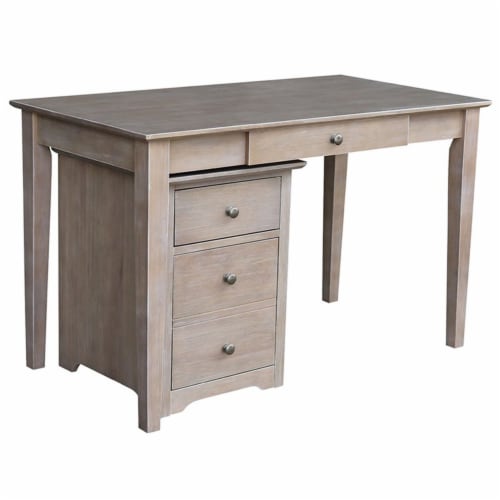 International Concepts Writing Desk and File Cabinet in Washed Gray, 1 ...