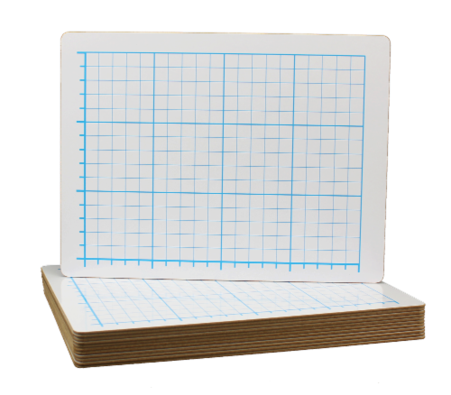 9 x 12 Two Sided Quadrant Grid Dry Erase Board 1 2 Square Bulk