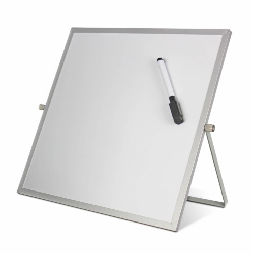 Flipside Products Magnetic Flip Easel 12  x 12  White/Silver Melamine (FLP50005) Perspective: front
