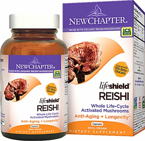 New Chapter Lifeshield Reishi Anti-Aging Dietary Supplement Perspective: front