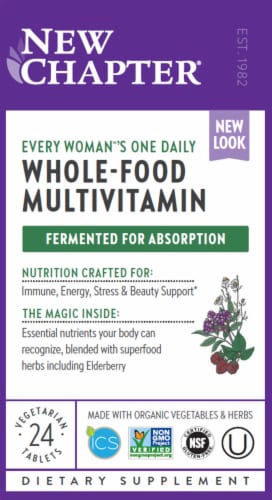New Chapter Every Woman's One Daily Whole-Food Multivitamin Vegetarian Tablets Perspective: front