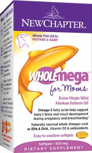 New Chapter Whole Mega for Moms Fish Oil Softgels 500mg Perspective: front