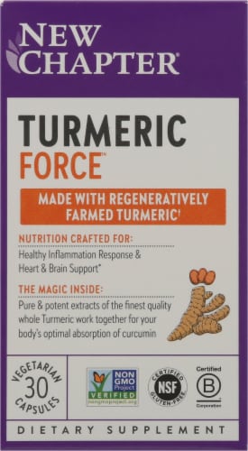 New Chapter Organics Turmeric Force Vegetarian Capsules Perspective: front