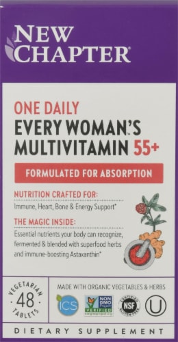 New Chapter Every Woman's One Daily 55 + Multi Vegetarian Tablets Perspective: front