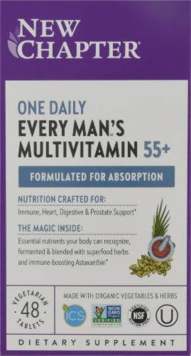 New Chapter Every Man's 55 Plus One Daily Multi Vitamin Tablets Perspective: front