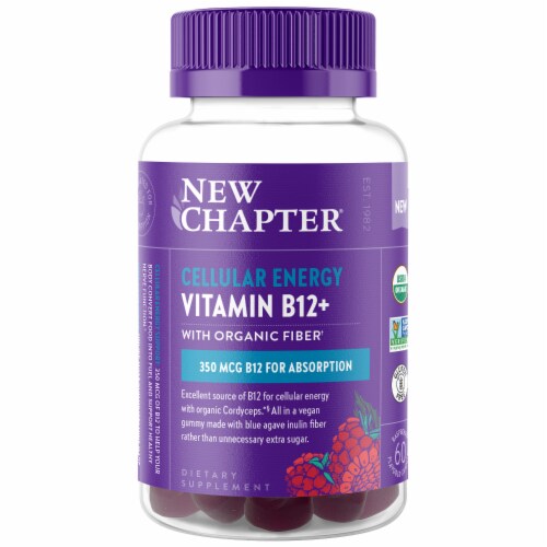 New Chapter® Cellular Energy Vitamin B12+ Supplement Capsules Perspective: front
