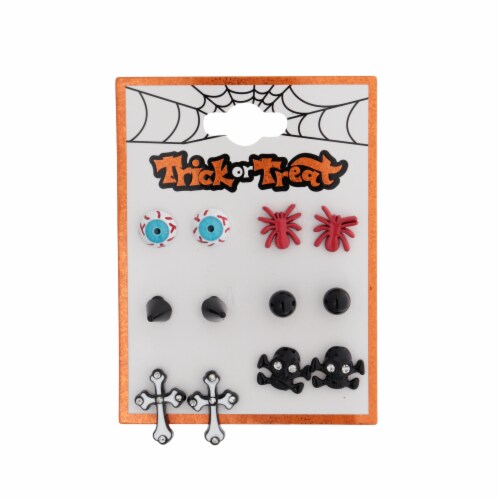 Halloween Motif Earrings - 6 Pack Perspective: front