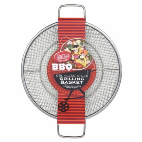 TableCraft BBQ Round Grilling Basket Perspective: front