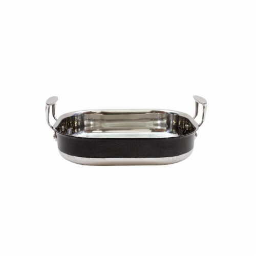 TableCraft Tri-Play Stainless Steel Roast Pan - Black Perspective: front