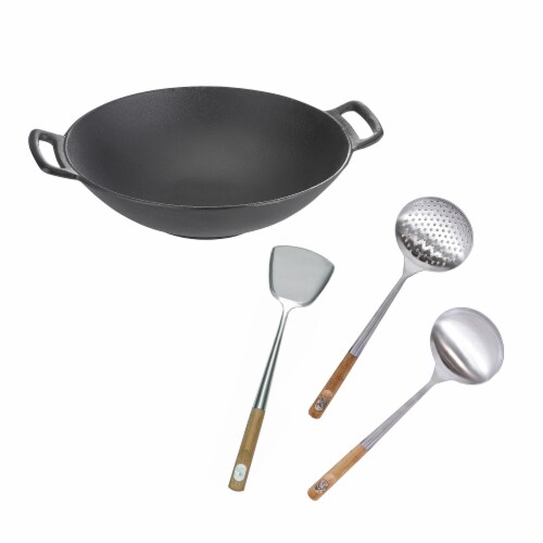 TableCraft Cast Iron Wok Kit Perspective: front