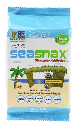 SeaSnax® Strangely Addictive™ Roasted Seaweed Snack Perspective: front