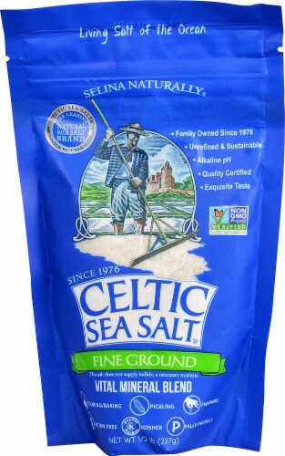 Selina Naturally Celtic Sea Salt Fine Ground Bagged Perspective: front