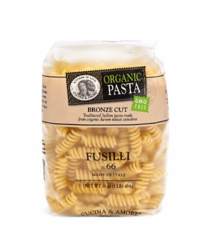 Cucina & Amore Organic Pasta Bronze Cut Fusilli Perspective: front