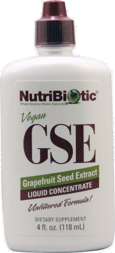 NutriBiotic Vegan Grapefruit Seed Extract Liquid Concentrate Dietary Supplement Perspective: front