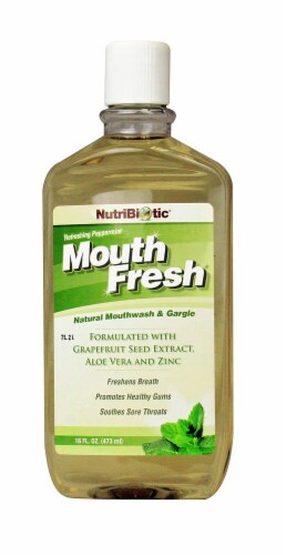 NutriBiotic  Mouth Fresh Mouthwash   Peppermint Perspective: front