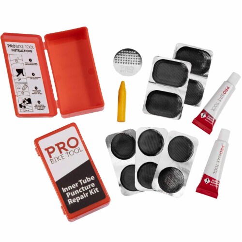 PRO BIKE TOOL Kit de Réparation de Crevaison Pneu - Rustine Velo & Colle -  Lot de 2, 0.87 H 4.72 L 5.31 W - Food 4 Less