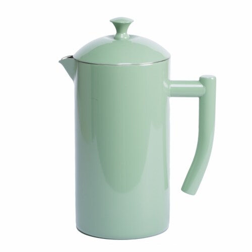 Frieling Double-Walled Stainless Steel French Press Coffee Maker, 34 fl oz, Dilly Bean Green Perspective: front