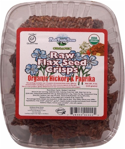 Mauk Family Farms  Raw Flax Seed Crisps   Organic Hickory and Paprika Perspective: front