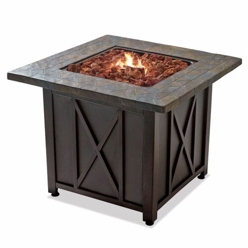 Endless Summer 30,000 BTU LP Gas Outdoor Fire Pit Table with Lava Rock, Bronze Perspective: front