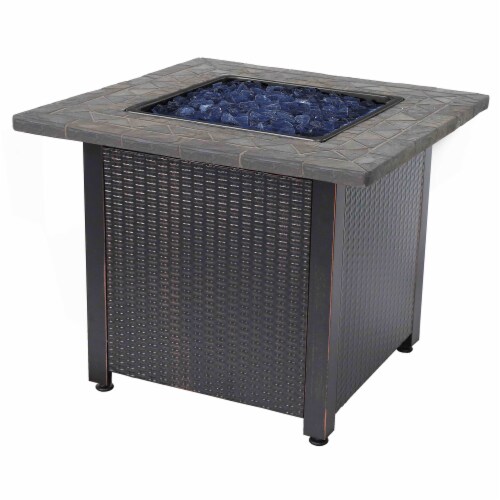 Endless Summer LP Gas Outdoor Fire Table with Steel Slat Mantel Endless Summer LP Gas Outdoor Fire Table with Steel Slat Mantel