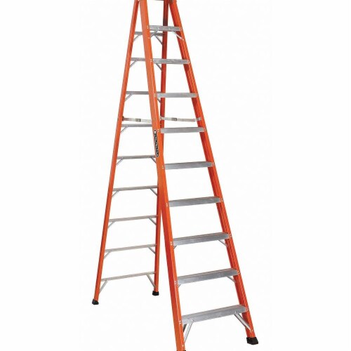Louisville Stepladder,Fg,10 ft.,375 lb. FS1310HD Perspective: front