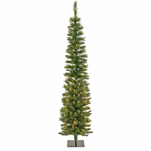 6' Nooksack Fir Pencil Hinged Tree with Warm White LED Lights, 1 Each ...