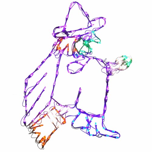 46  Halloween Lighted Flying Witch Decoration Perspective: front