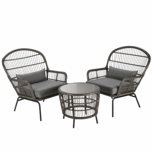 3Piece Gray All Weather PE Wicker Furniture Set, 1 Ralphs