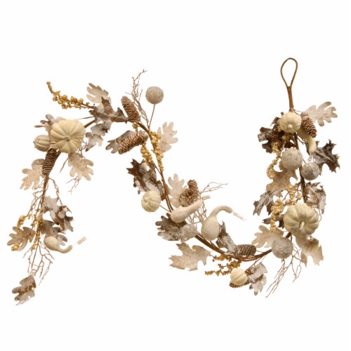 National Tree Company Artificial Autumn Garland, White, Made with