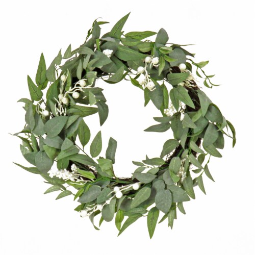 24 Mixed Leaves Artificial Wreath - National Tree Company Perspective: front