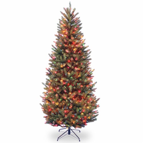 National Tree Company 7.5 ft. Natural Fraser Slim Fir Tree with Multicolor Lights Perspective: front