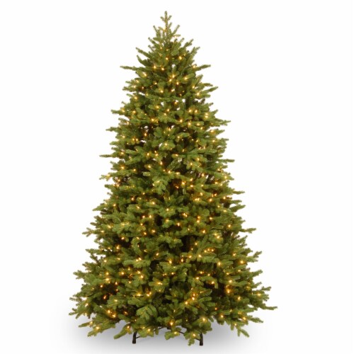 7 1/2' Feel Real Princeton Deluxe Fraser Fir Hinged Tree with 1000 Dual Color LED Lights Perspective: front
