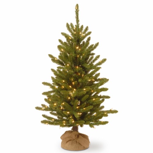4' Kensington Burlap Tree with 150 Clear Lights Perspective: front