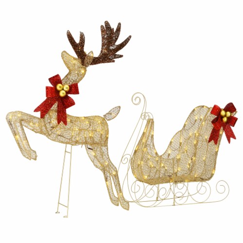 Reindeer and Santa's Sleigh with LED Lights, 1 - Ralphs