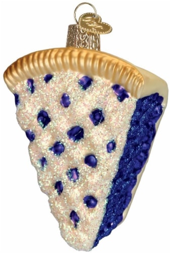 Old World Christmas Glass Blown Ornament Blueberry Pie (#32155) Perspective: front