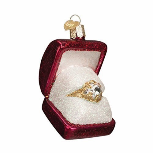 Old World Christmas 32176 Glass Blown Ring in Box Ornament Perspective: front