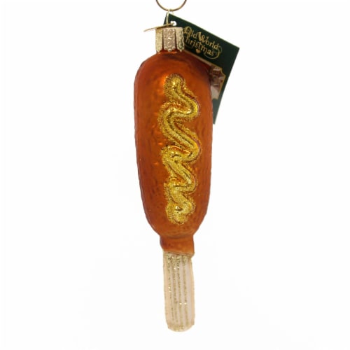 Old World Christmas Corn Dog Glass Ornament County Fair 32327 Perspective: front