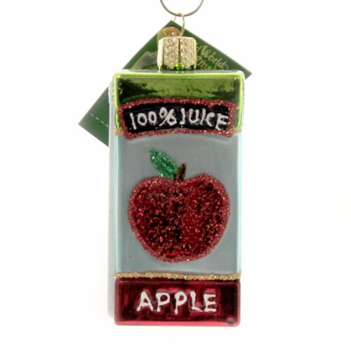 Old World Christmas Apple Juice Box Ornament Sweet Drink 32426 Perspective: front
