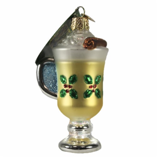 Old World Christmas Eggnog Glass Christmas Holiday Party 32451 Perspective: front