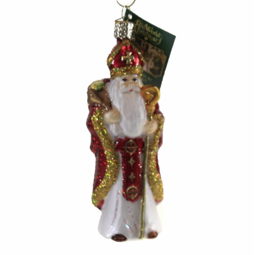Old World Christmas St. Nicholas Glass Bishop Kind Benevolent 40317 Perspective: front