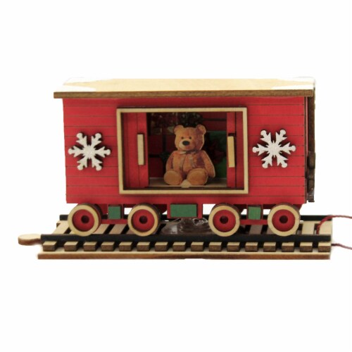 Ginger Cottages Santa's North Pole Express Box Car - Illuminated