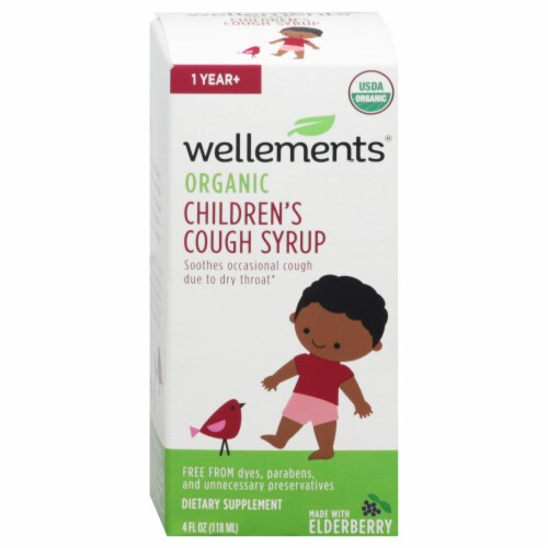 Wellements® Organic Elderberry Children's Cough Syrup Perspective: front