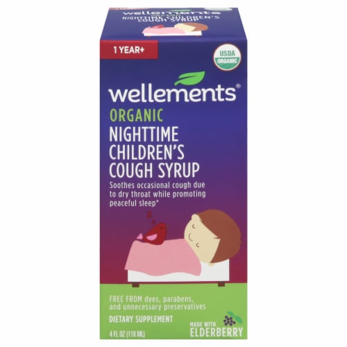 Wellements® Organic Children's Nighttime Cough Syrup Perspective: front