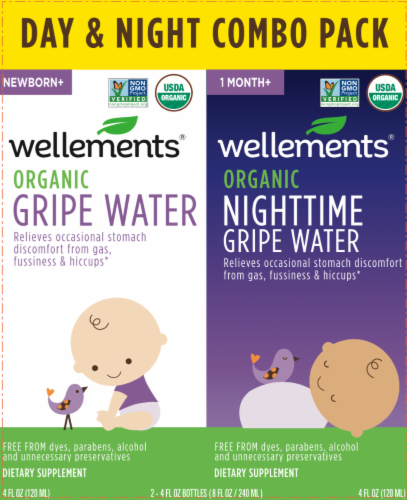 Wellements Organis Gripe Water Day/Night Combo Pack, 8 fl oz