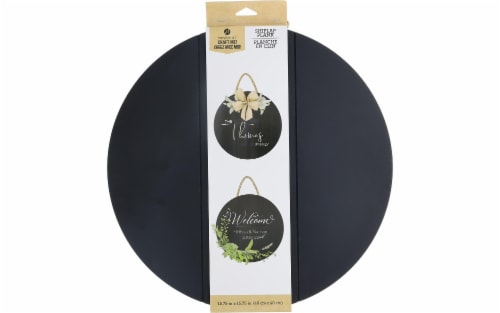 Hampton Art Wood Plank Rnd 15.75 Black Perspective: front