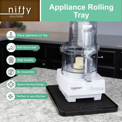 Nifty Large Appliance Rolling Tray - Black, Home Kitchen Counter Organizer Perspective: front