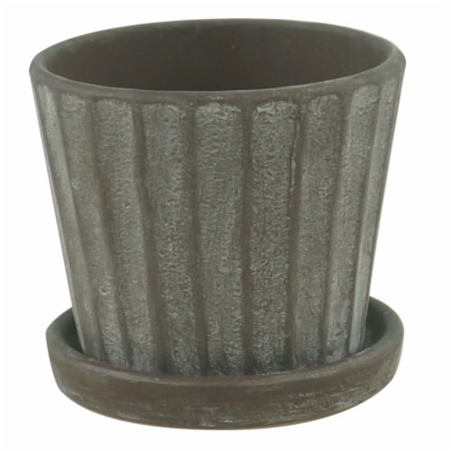 Border Concepts Mini Standard Pot with Attached Saucer - Assorted Perspective: front