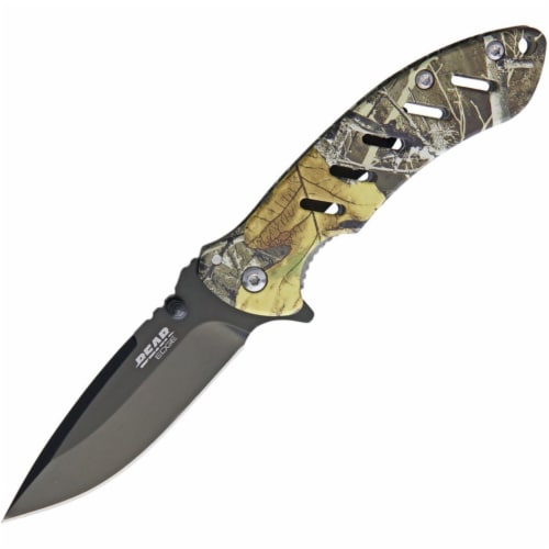 Bear & Son BEA-61507 Brisk Realtree Edge Camo Frame Lock Folder Pocket Knife - Black Perspective: front