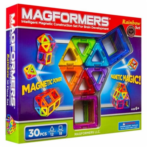 Magformers Rainbow 30 Piece Magnetic Construction Set, 30 - Fry's