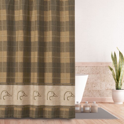 Du Plaid Shower Curtain Perspective: front